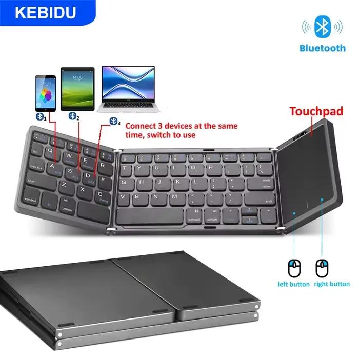 Mini clavier sans fil pliable à 3 pouces