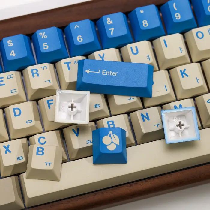 KBDiy Clone GMK Keycaps coréen GMK bleu alerte rétro Alice ISO Keycap cerise profil pour 60 Wooting magnétique clavier mécanique