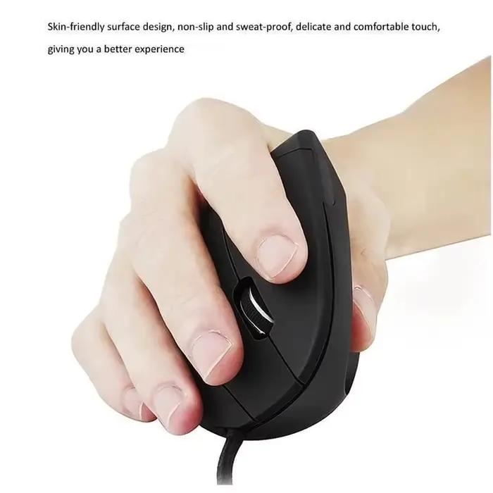 Souris optique filaire verticale ergonomique de rvb de main droite pour le jeu sain de PC
