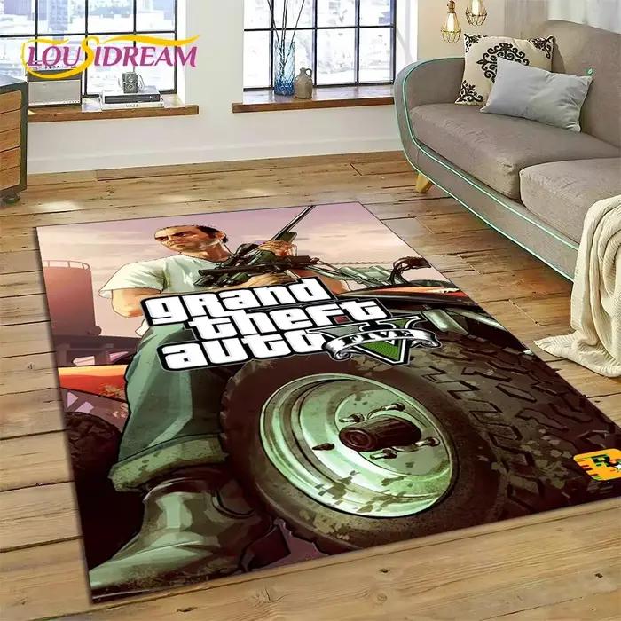 Tapis de jeu 3D GTA Grand Theft Auto pour chambre à coucher