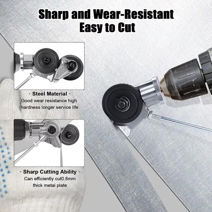 Perceuse électrique, fixation de coupe de plaque, outils de coupe gratuits à Double tête, coupe de tôle de fer, ciseaux de poinçonnage de plaque