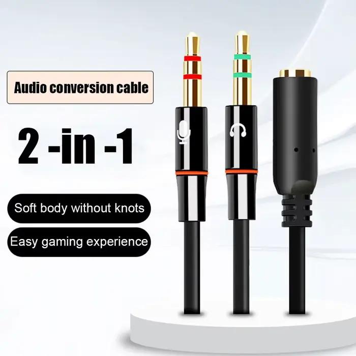 Répartiteur de convertisseur Audio de Microphone d'écouteur pour ordinateur 3.5mm femelle à 2 double
