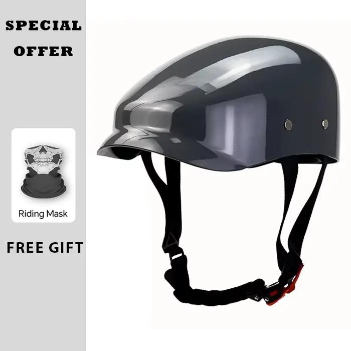 Béret japonais casquette casque rétro Vintage corée demi visage casque de Moto hommes femmes Scooter Cruiser équitation Cascos équipement de Moto