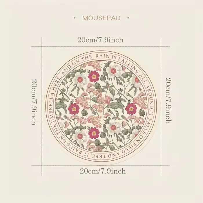 Tapis de souris rond mignon avec base en caoutchouc antidérapante