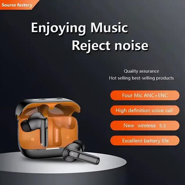 Casque Bluetooth pour iPhone/Xiaomi/oppo/Samsung avec suppression active du bruit ANC + ENC écouteurs de sport sans fil intra-auriculaires