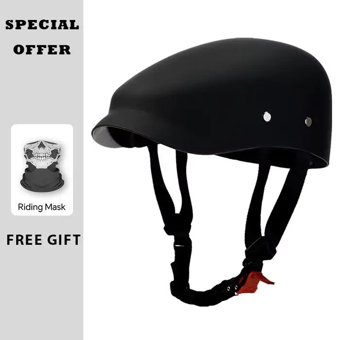 Béret japonais casquette casque rétro Vintage corée demi visage casque de Moto hommes femmes Scooter Cruiser équitation Cascos équipement de Moto