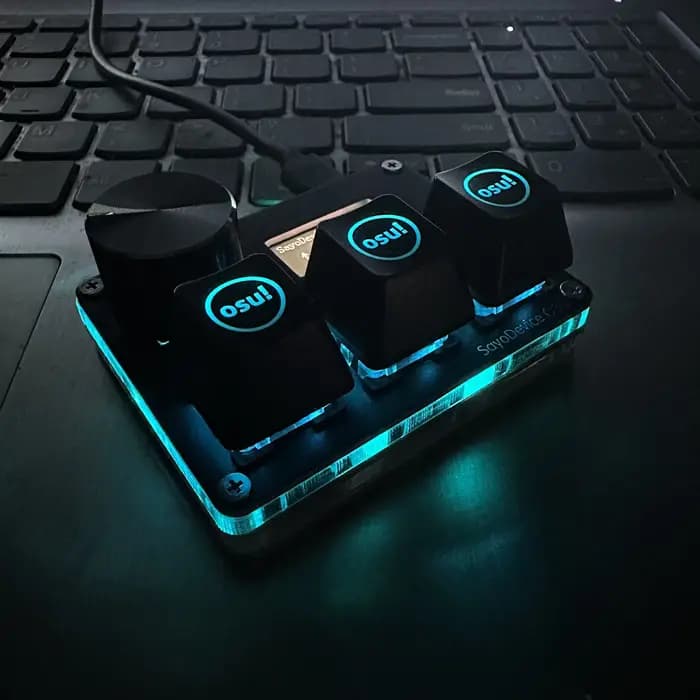 O3C jeu clavier SayoDevice OSU O3C déclencheur rapide Hall commutateurs magnétique rose commutateurs clavier bouton écran copie pâte Shotcut