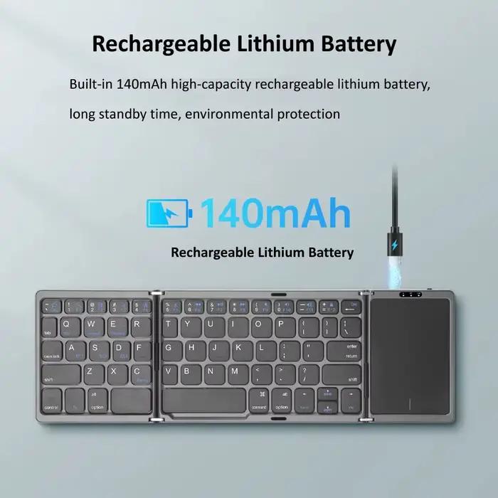 Mini clavier sans fil pliable à 3 pouces