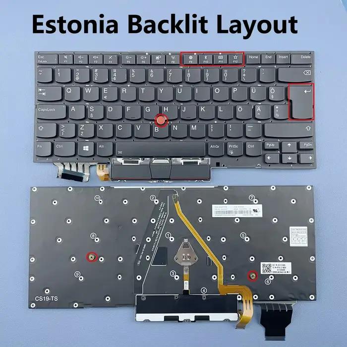Clavier rétroéclairé US/UK/Latin/Russe/Estonien/Canadien/Français/Hongrois pour Lenovo Thinkpad X1 Carbon Gen 7ème 8ème génération 2019 2020