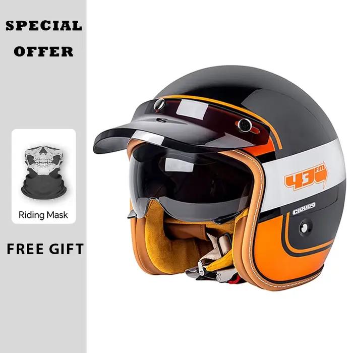 Casque Jet pour hommes et femmes, approuvé DOT, casques De Moto à visage ouvert, matériau ABS, équipements De Moto certifié ECE