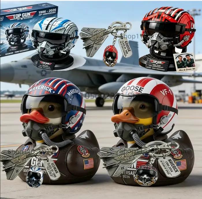 Casque de pilote inspiré du film Top Gun, figurine de collection 40e anniversaire, jouet exclusif pour les fans 2026, cadeau pour les décorations de fête ou de bureau