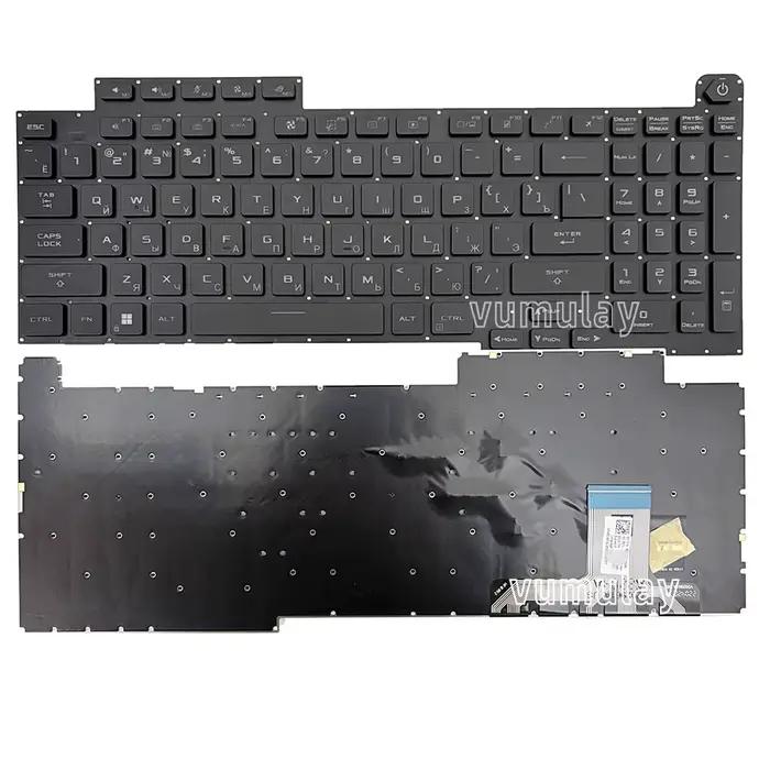 Clavier rétroéclairé rvb par clé américain/russe