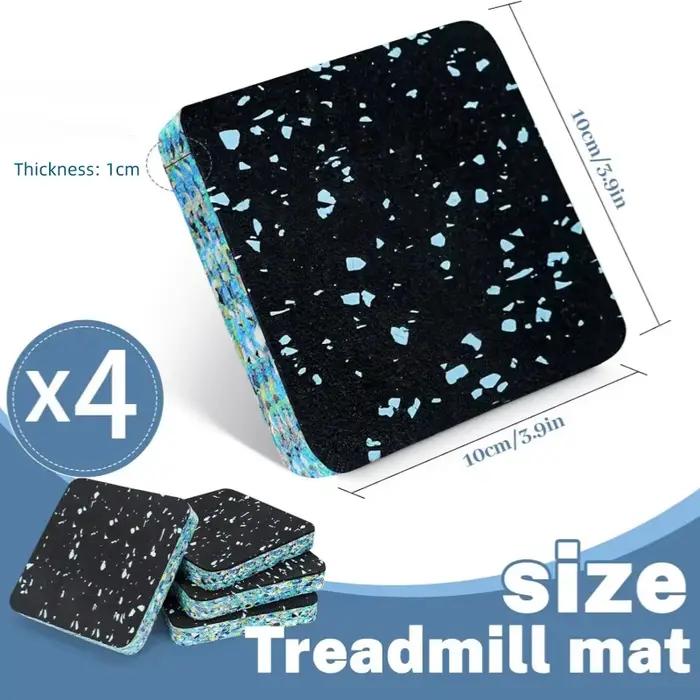 Tapis de tapis roulant (4 pièces), tapis pour équipement de sport, tapis en caoutchouc anti-vibration et anti-bruit pour vélo d'appartement, rameur