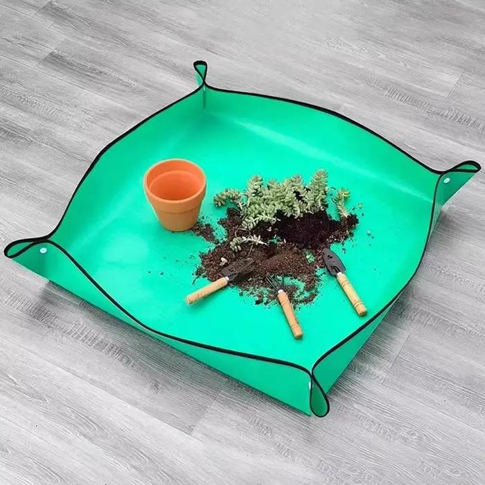Tapis de jardinage imperméable pour repotage, tapis carré pour plantes, pliable, anti-salissure