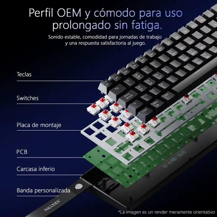 Clavier mécanique filaire AJAZZ NK61 avec disposition espagnole