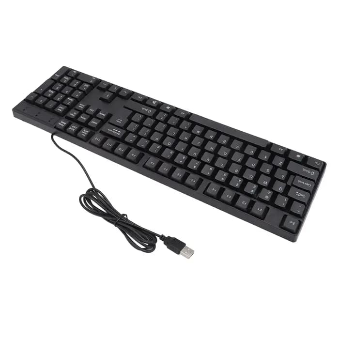 Clavier filaire USB 104 prédire, anglais, russe, espagnol, français, design ergonomique, clavier de jeu pour bureau, ordinateur portable, ordinateur de bureau