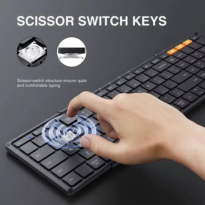 Claviers pliants avec clavier numérique Bluetooth sans fil Portable Silm
