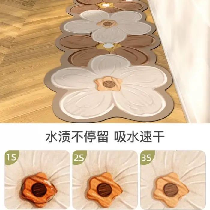Tapis de sol absorbant de cuisine coréenne, longue bande, résistant à la saleté, séchage rapide, absorbant l'huile, pour porte de salle de bain, d'entrée