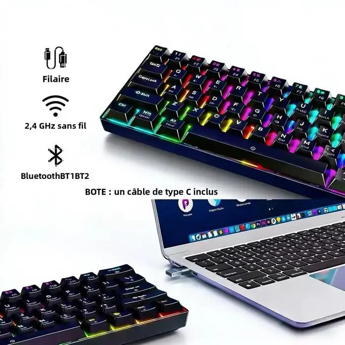 Clavier mécanique rétroéclairé RVB 61 touches