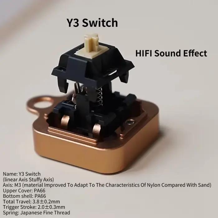 Interrupteur Linéaire MZ Y3 5 Broches HIFI M3 Axis pour Clavier Mécanique Personnalisé - Accessoires Kit 32g/40g/48g/53g - Lubrification d'Usine