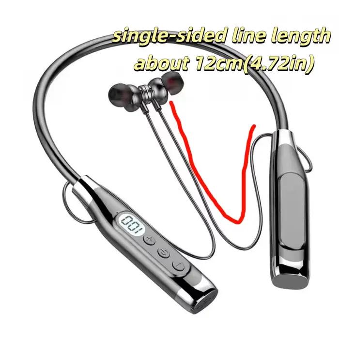 LED affichage numérique tour de cou casque monté sur le cou 3D stéréo sans fil Bluetooth écouteurs étanche Mega Bass casques de sport