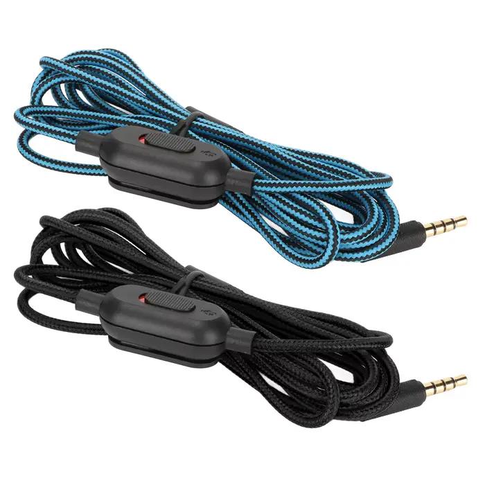 Câble tressé pour casque de jeu avec contrôle du volume et fonction mute pour Logitech G Pro G Pro X G433 G233
