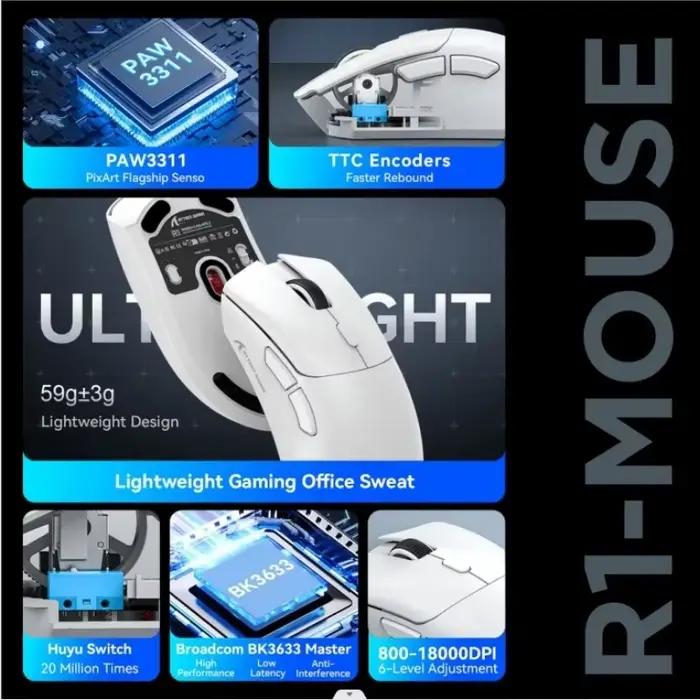 Souris de joueur sans fil Attack Shark R1