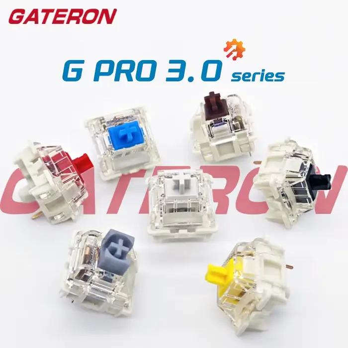 GATERON G Pro V3 3.0 Pro commutateur 3 broches pour clavier mécanique pré-lubrifié rvb linéaire Tactile blanc jaune rouge argent marron axe MX