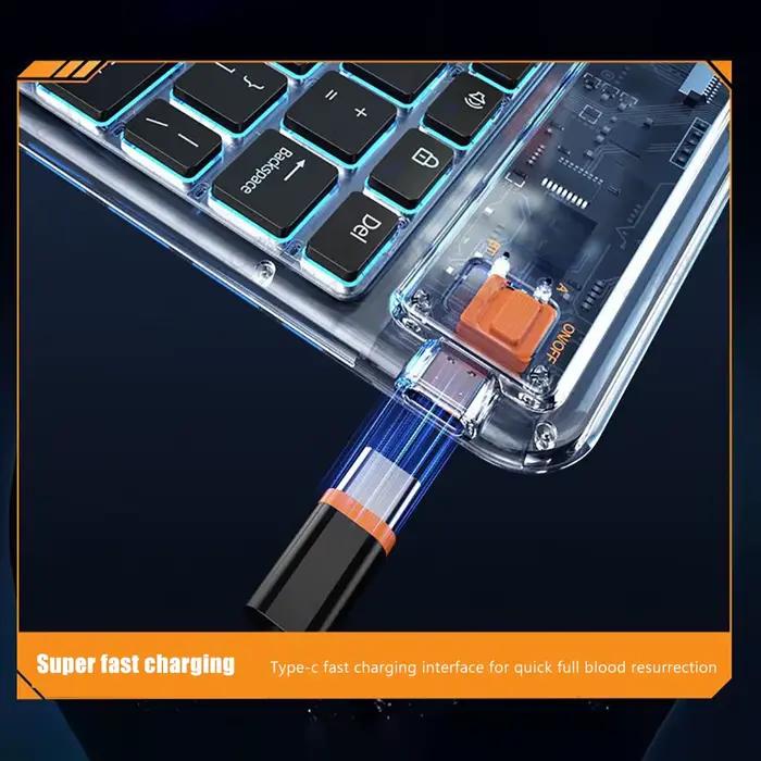 Clavier Bluetooth rétro Crystal Patch Lado design rétro compatible iPad Android Windows iPhone tablette Samsung Huawei polyvalent pour créateurs et professionnels