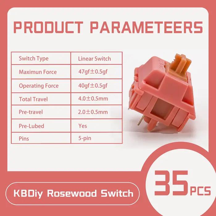 KBDiy commutateur de clavier en palissandre pour 60
