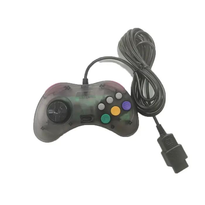 Contrôleur de jeu filaire noir transparent pour console SEGA Saturn SS