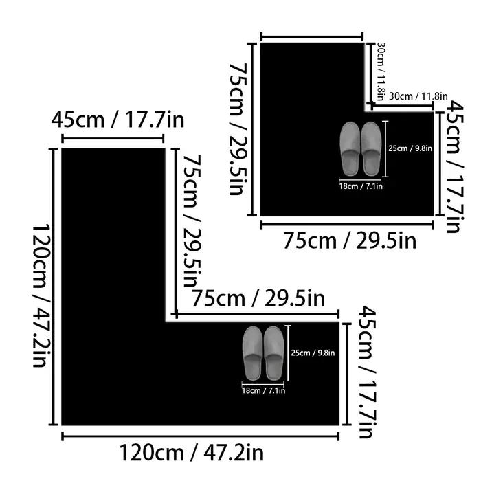 Tapis de douche simple en forme de L, tapis de salle de bain, tapis absorbant en terre de diatomée, tapis antidérapant pour toilettes, tapis de porte