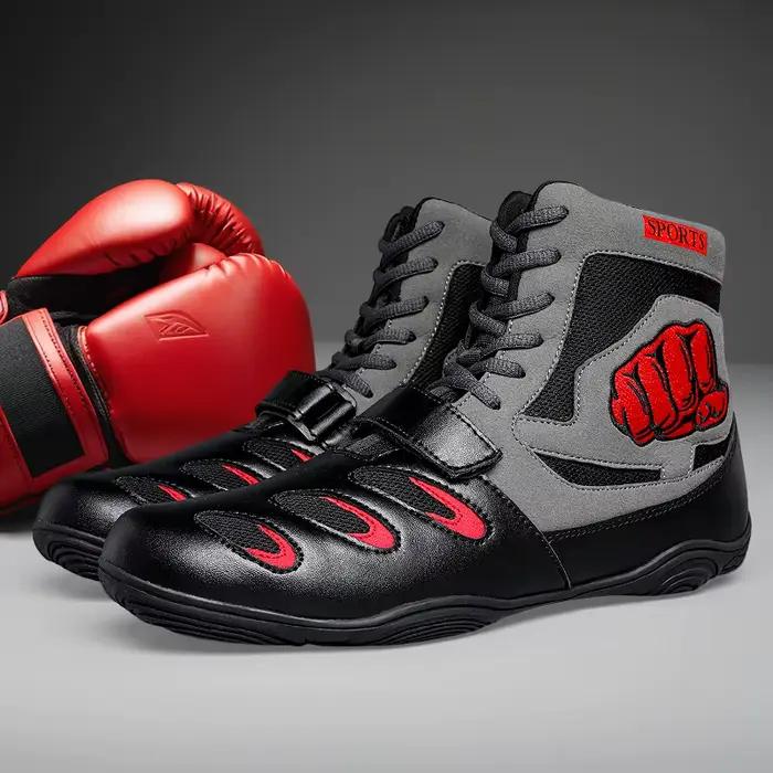 Chaussures de lutte – Chaussures de lutte à haute traction pour hommes, femmes, jeunes et enfants – Chaussures durables pour lutte, boxe, haltérophilie