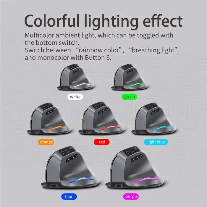 Souris verticale sans fil Bluetooth avec écran OLED