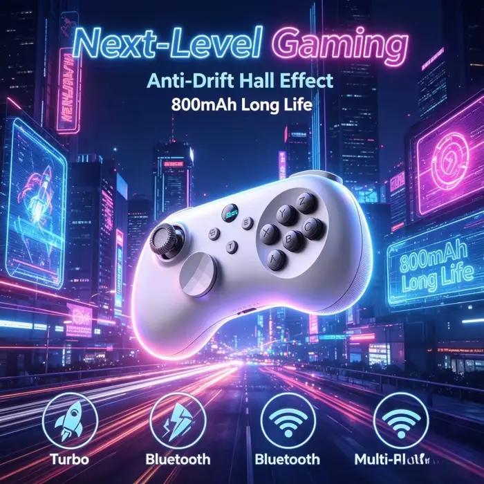 Manette de jeu sans fil à effet Hall Y04
