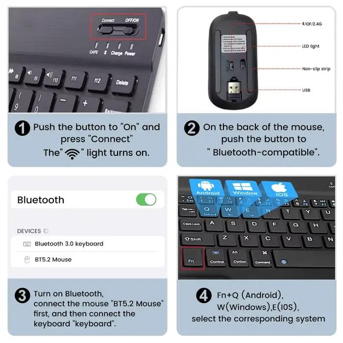 Étui pour clavier pour Samsung Galaxy Tab A 10.1 pouces 2016 SM-T580/T585