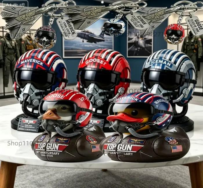 Casque de pilote inspiré du film Top Gun, figurine de collection 40e anniversaire, jouet exclusif pour les fans 2026, cadeau pour les décorations de fête ou de bureau