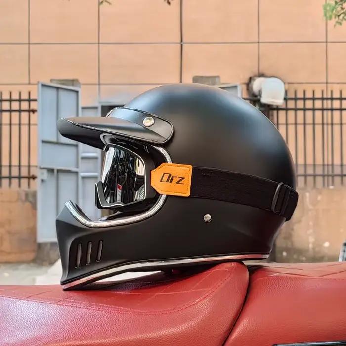 Casque de moto rétro, café Racer rétro, personnalité, intégral, certifié DOT, Jet