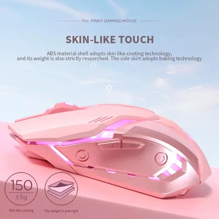 Souris muette de jeu mignon RGB Gamer 6 boutons