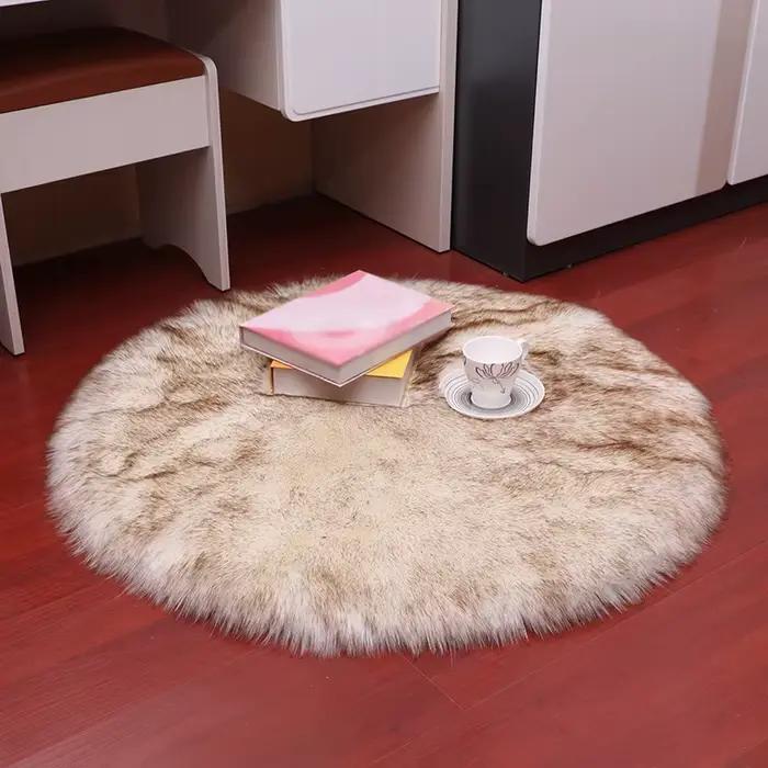 Tapis d'émulation en laine artificielle ronde douce pour maison hôtel plage et pique-nique convient aux enfants et adultes confort de voyage et prière matériaux hypoallergénique adaptable à tout intérieur ```