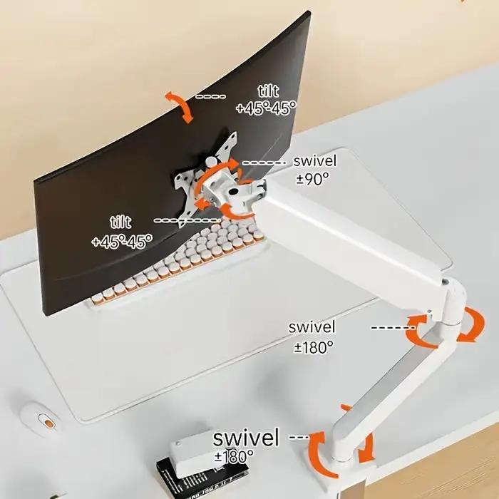 Support de Moniteur BEISHI Bras Réglable pour Bureau à Domicile Blanc Noir 13-32 Pouces Occasions Spéciales