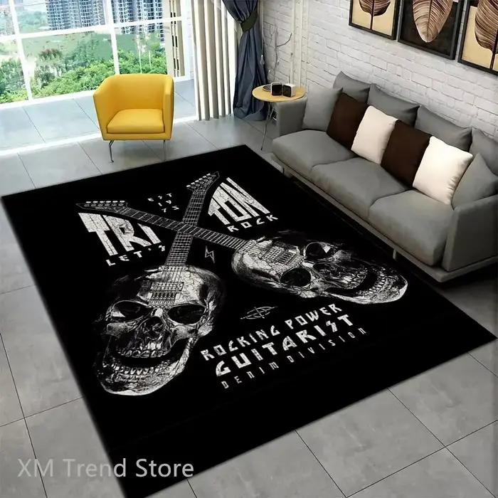 Tapis de musique rock and roll, tapis de cuisine, tapis d'entrée, décoration de sol de chambre à coucher, tapis de salon, tapis anti-ald
