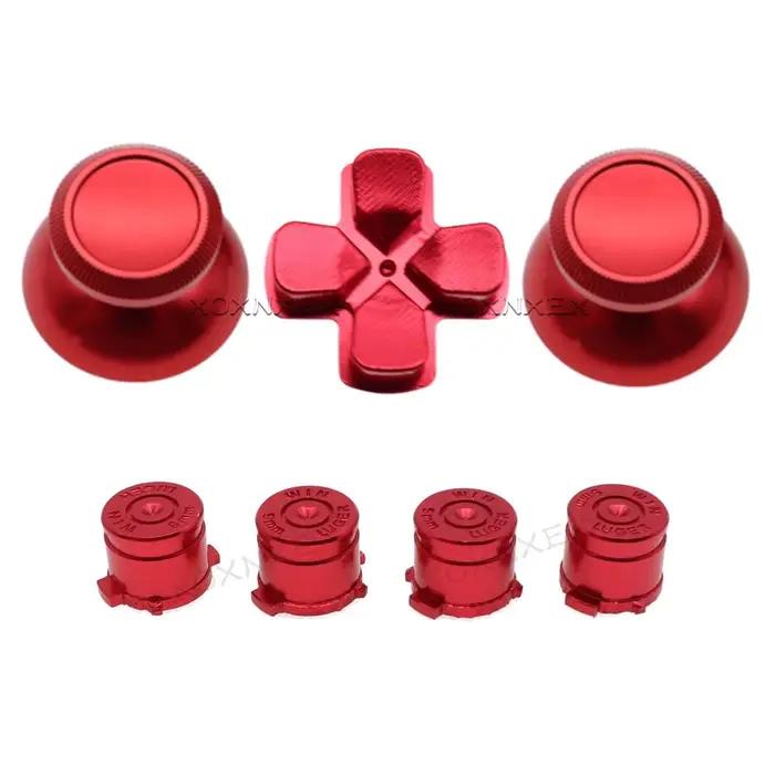 XOXNXEX 1 ensemble de manettes en métal personnalisées en or contrôleur analogique boutons de balle Chrome d-pad pour contrôleurs Sony PS4