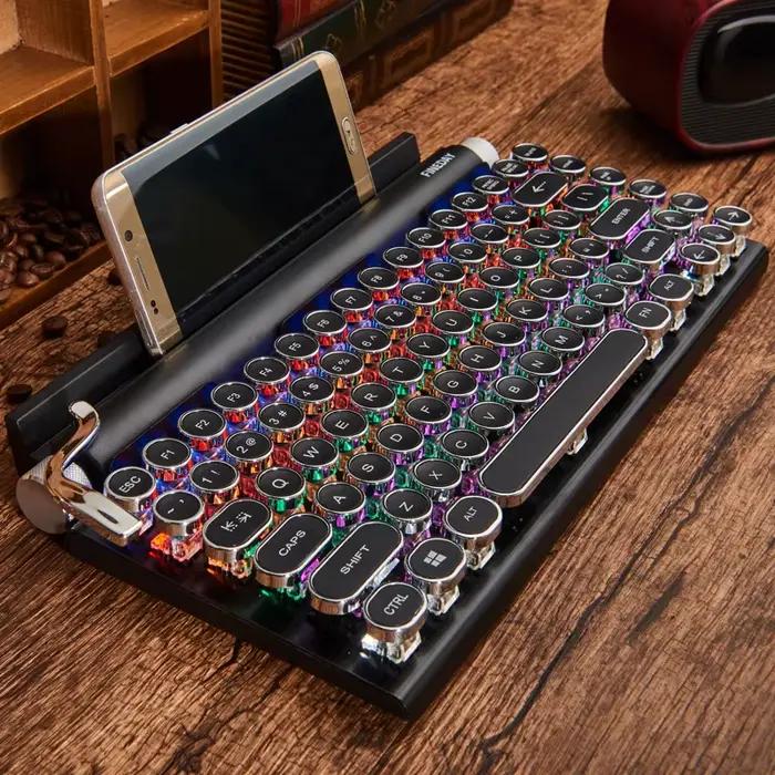 Clavier mécanique rétro à touches punk style machine à écrire