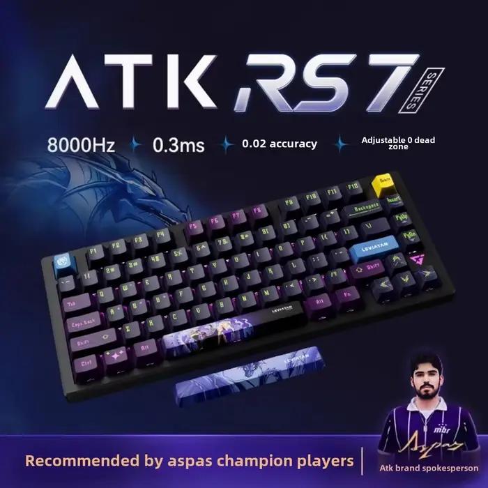 ATK RS7 clavier d'axe magnétique de jeu haut de gamme filaire en aluminium bosse ultra-basse latence 8K taux de polissage déclencheur rapide haute valeur