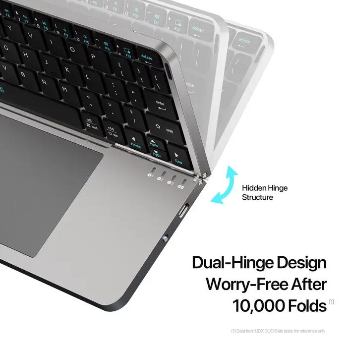 Nouveau modèle multifonctionnel pliable Bluetooth 5.0 clavier avec pavé tactile et support de téléphone pour téléphones tablettes PC