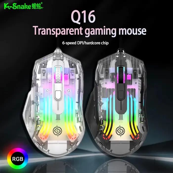 K-snake Q16 filaire transparent esports souris macro programmation ordinateur de bureau