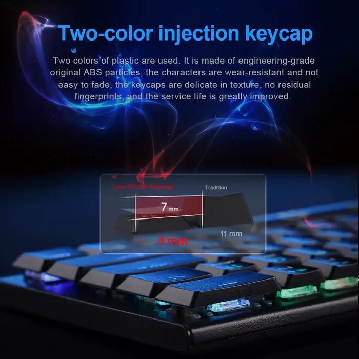 Redragon Horus K618 RVB appui Bluetooth 5.0 sans fil USB 2.4G 3 mode de Jeu Mécanique Clavier 104 Touches PC Compute