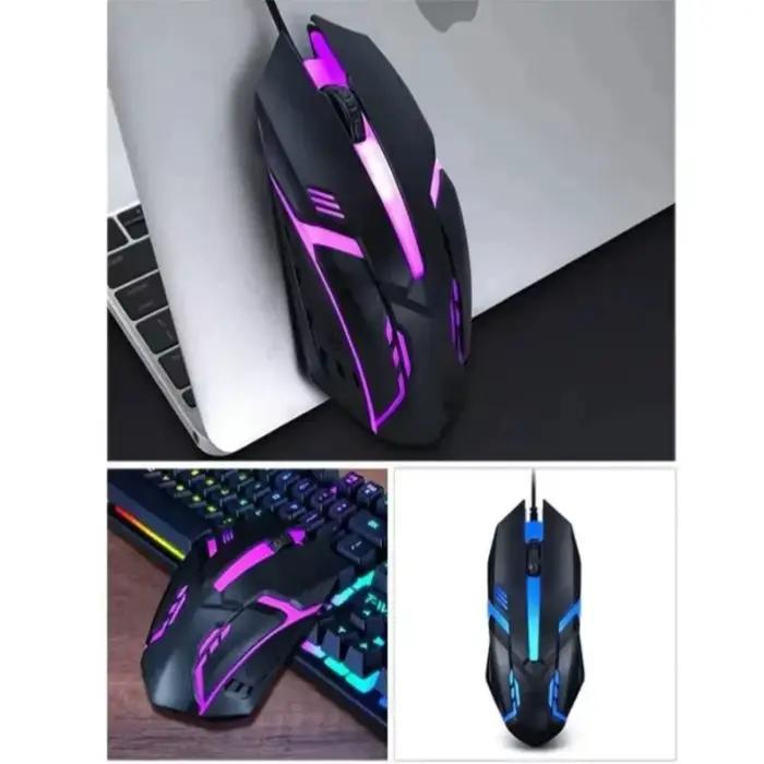Souris de jeu à bouton lumineux coloré USB LED