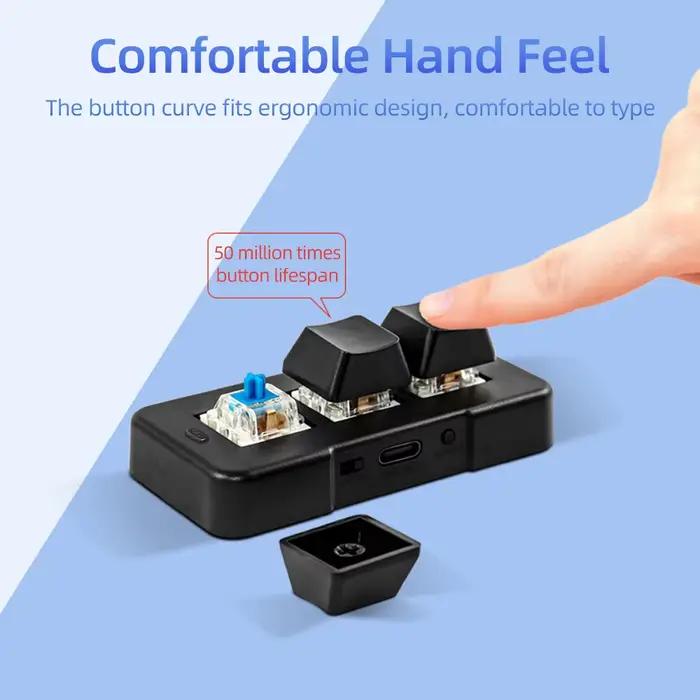 MK321BT Mini clavier personnalisé à 3 touches avec interrupteur bleu mécanique USB +